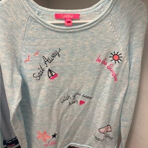 Lilly Pulitzer Kids Light Blue Sail Away Sweater